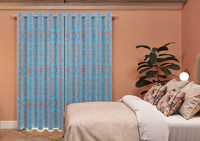 Bamboo Candy, Red Blue - Made To Measure Curtains - Image 7